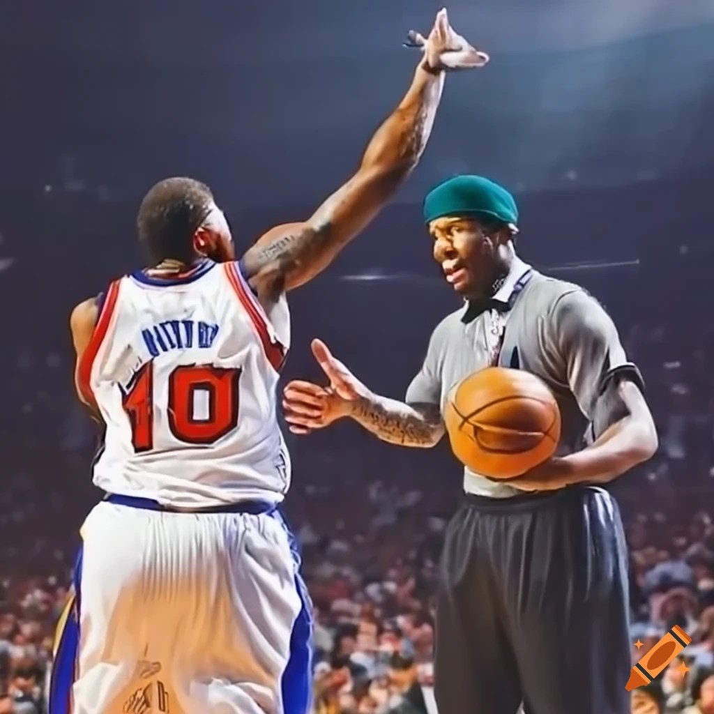 Nba player arguing with referee