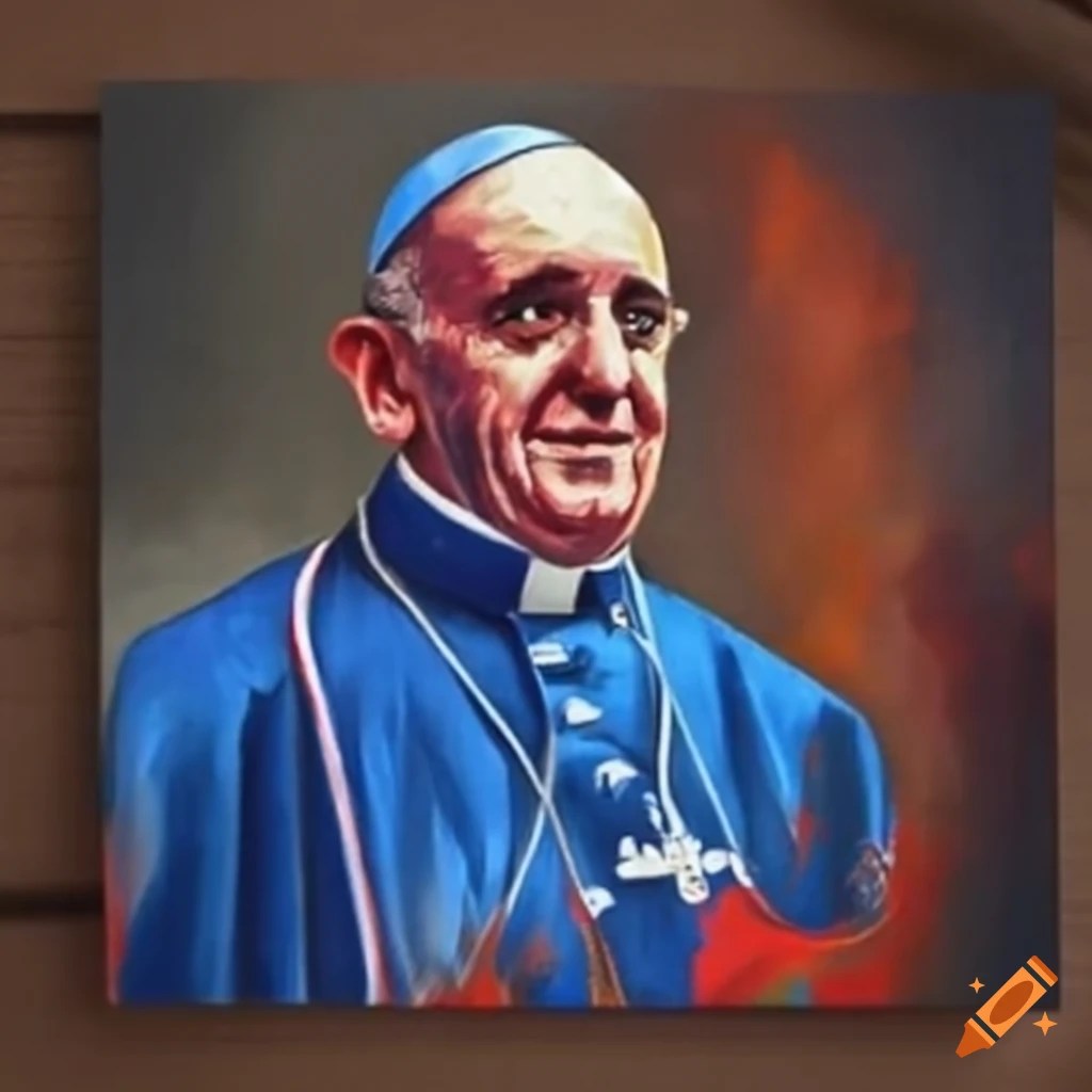 Pope wearing a glasgow rangers jersey