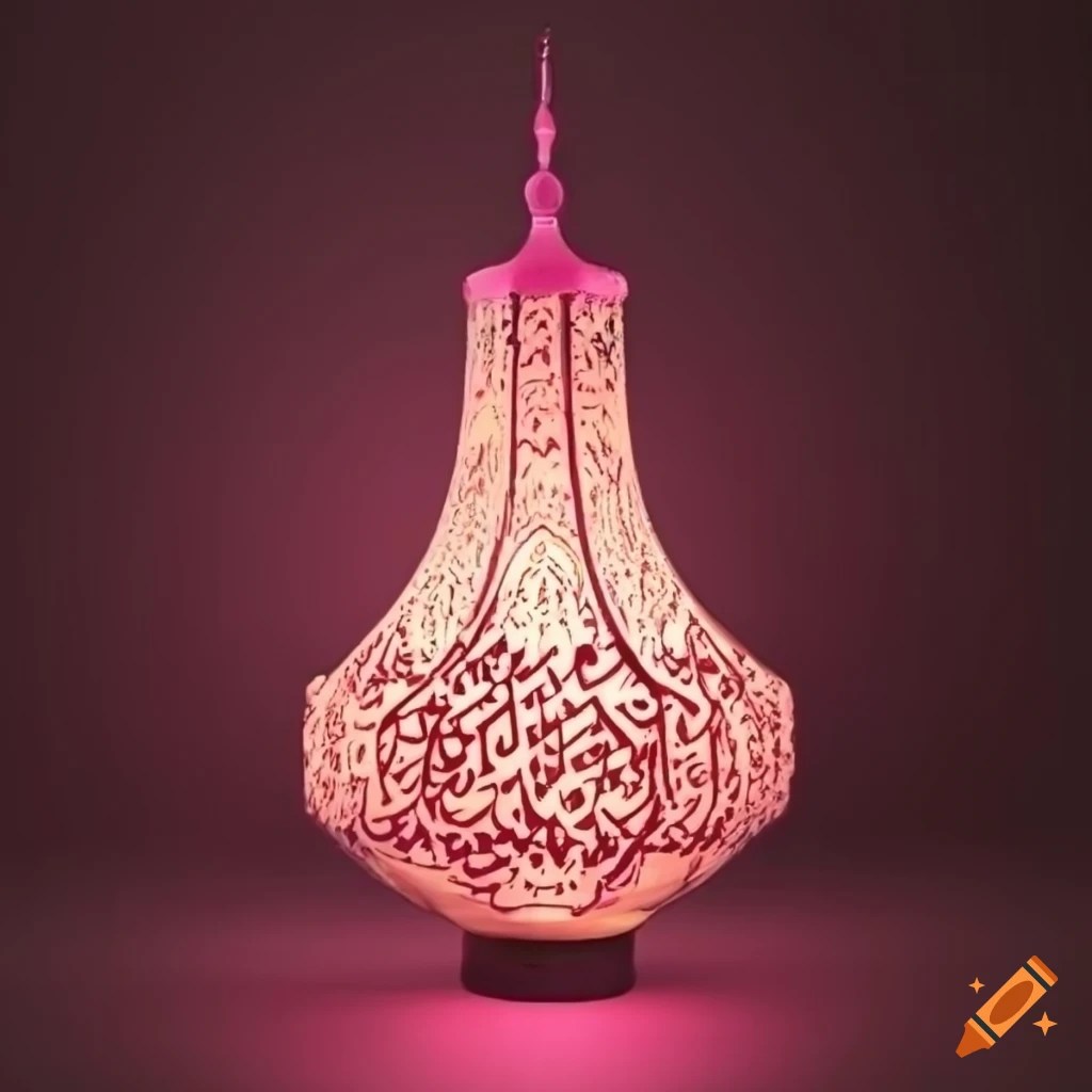 Pink islamic art lamp on Craiyon