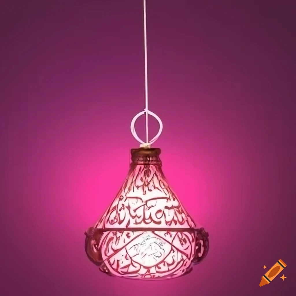 Pink islamic art lamp on Craiyon