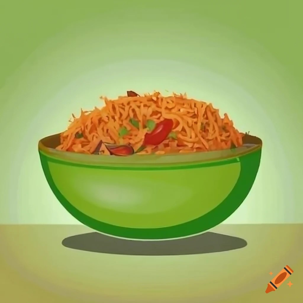 Bowl of nigerian jollof rice on Craiyon