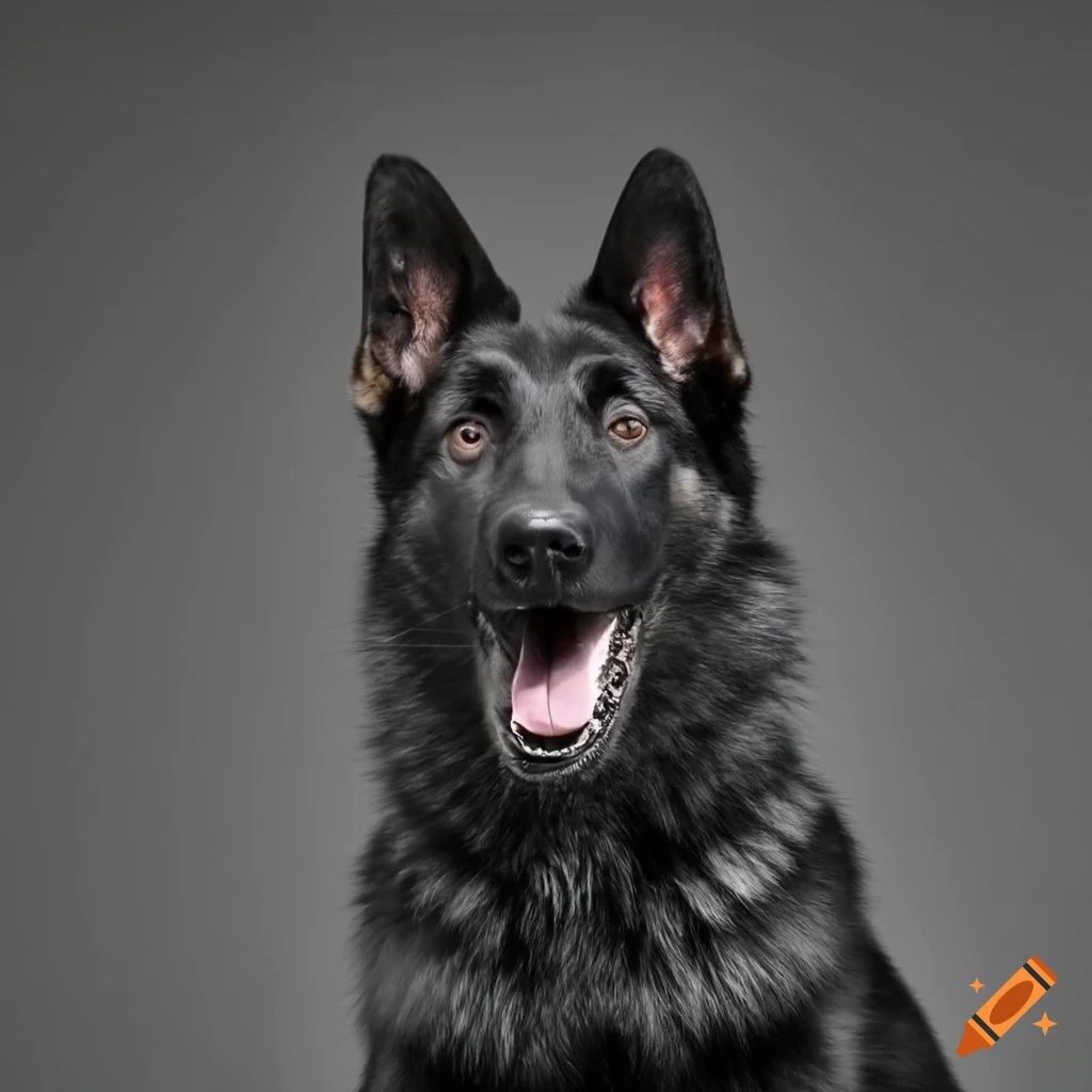All black german shepherd on Craiyon