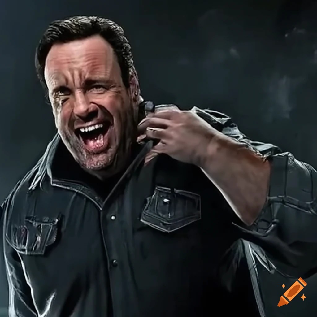 Kevin james fighting a monster in a hilarious movie scene on Craiyon