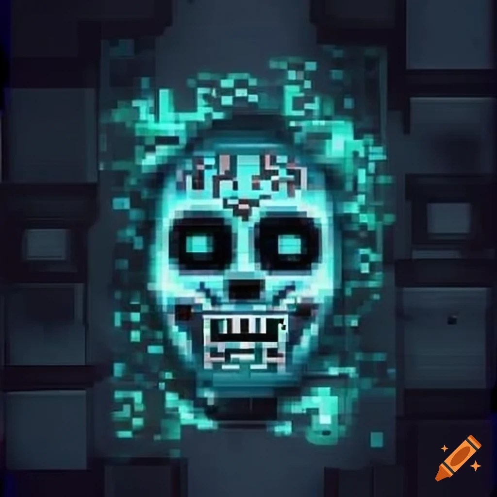 Digital art of an evil qr code on Craiyon