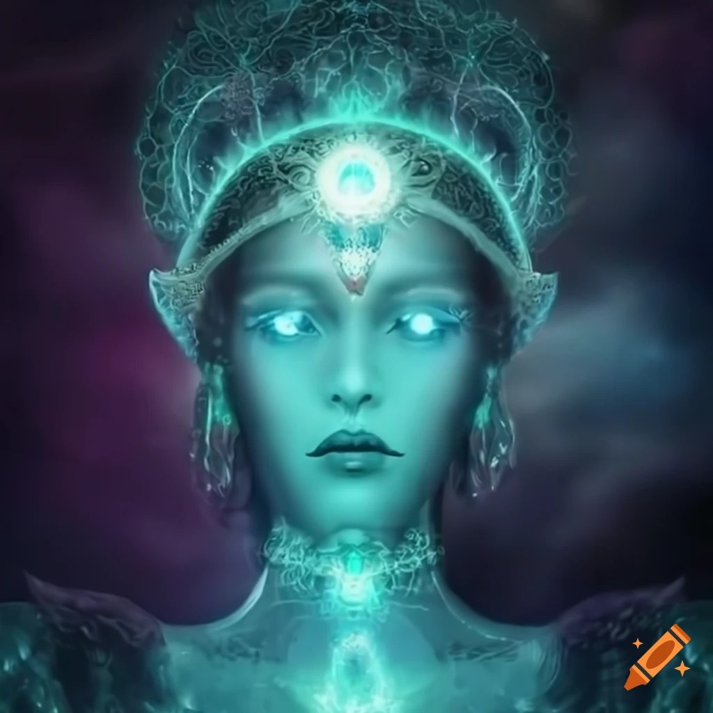 Image of a glowing goddess with a captivating presence on Craiyon
