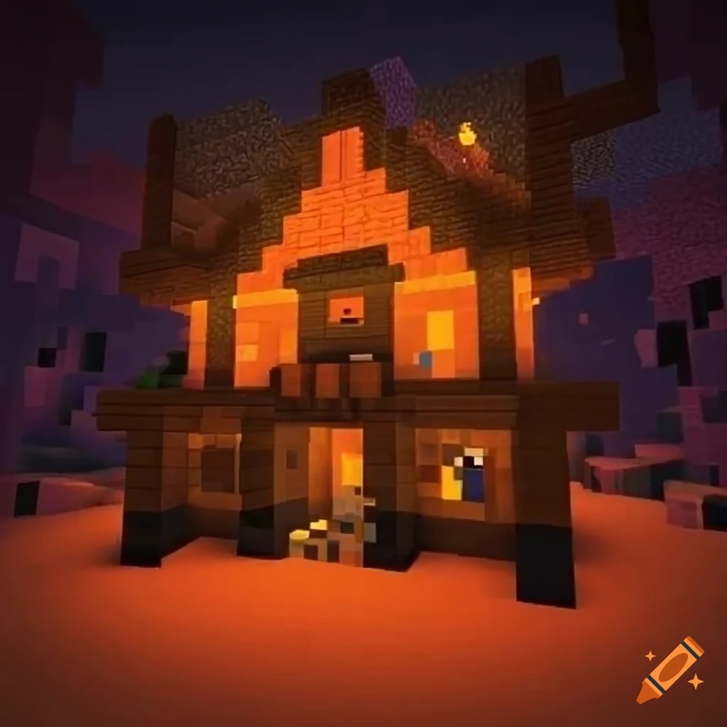 Interior decoration for a halloween party in minecraft