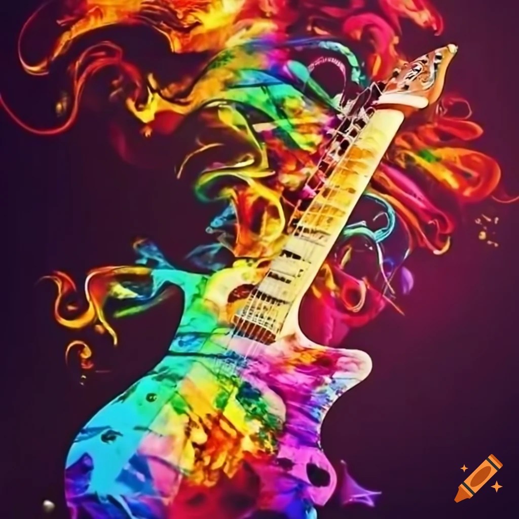 Colorful exploding guitars on Craiyon