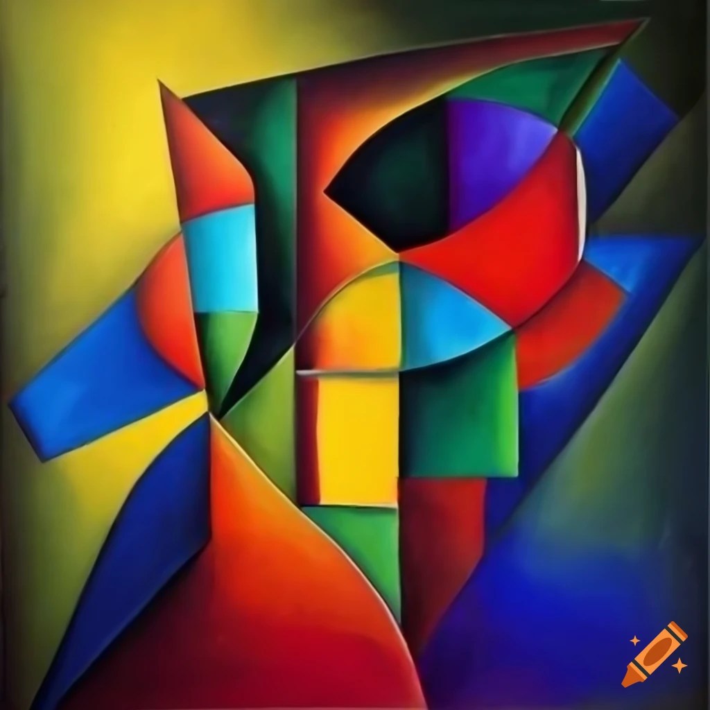 Abstract cubist artwork on Craiyon