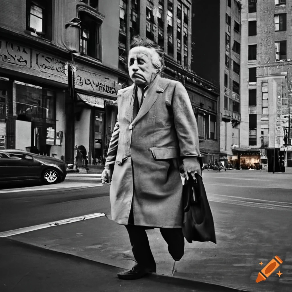 Albert einstein walking in new york city on Craiyon(01)
