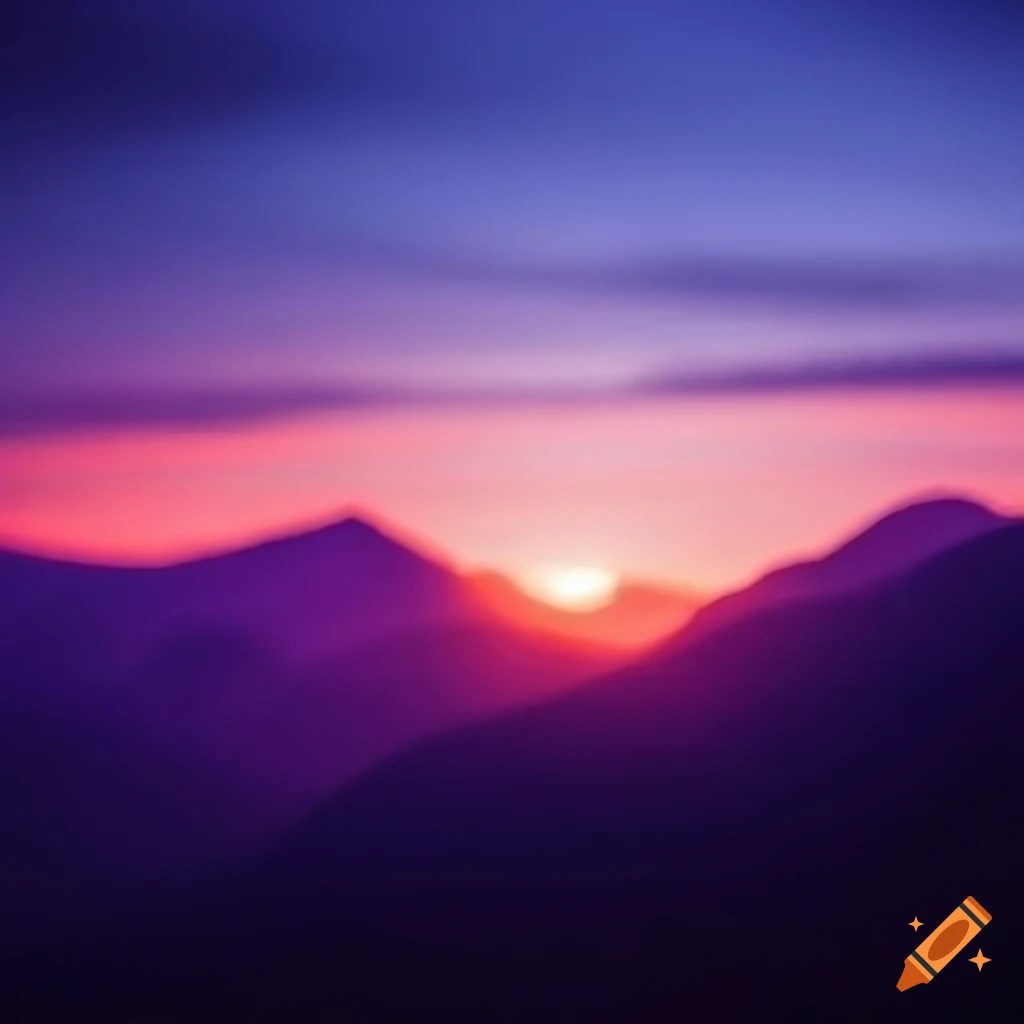 Stunning orange, purple, and blue mountain sunset