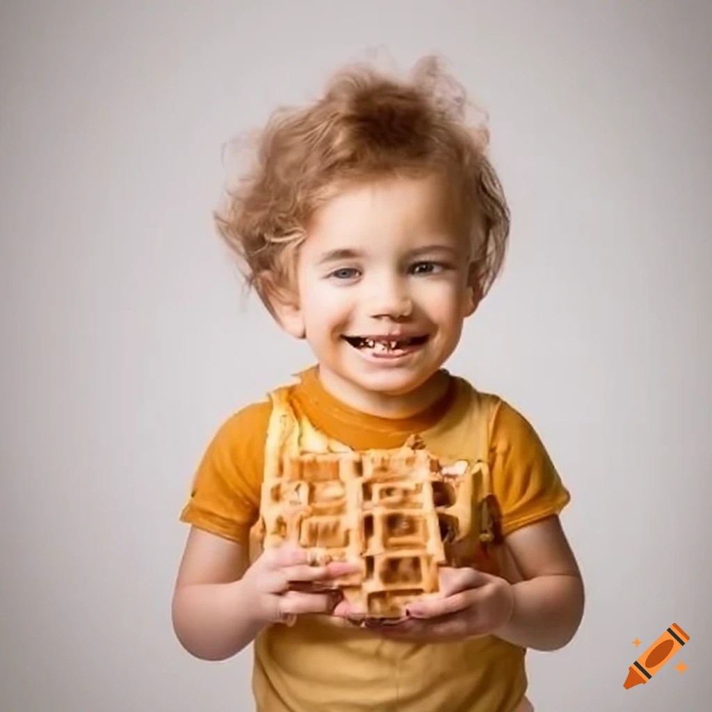 Smiling waffle painting for kids