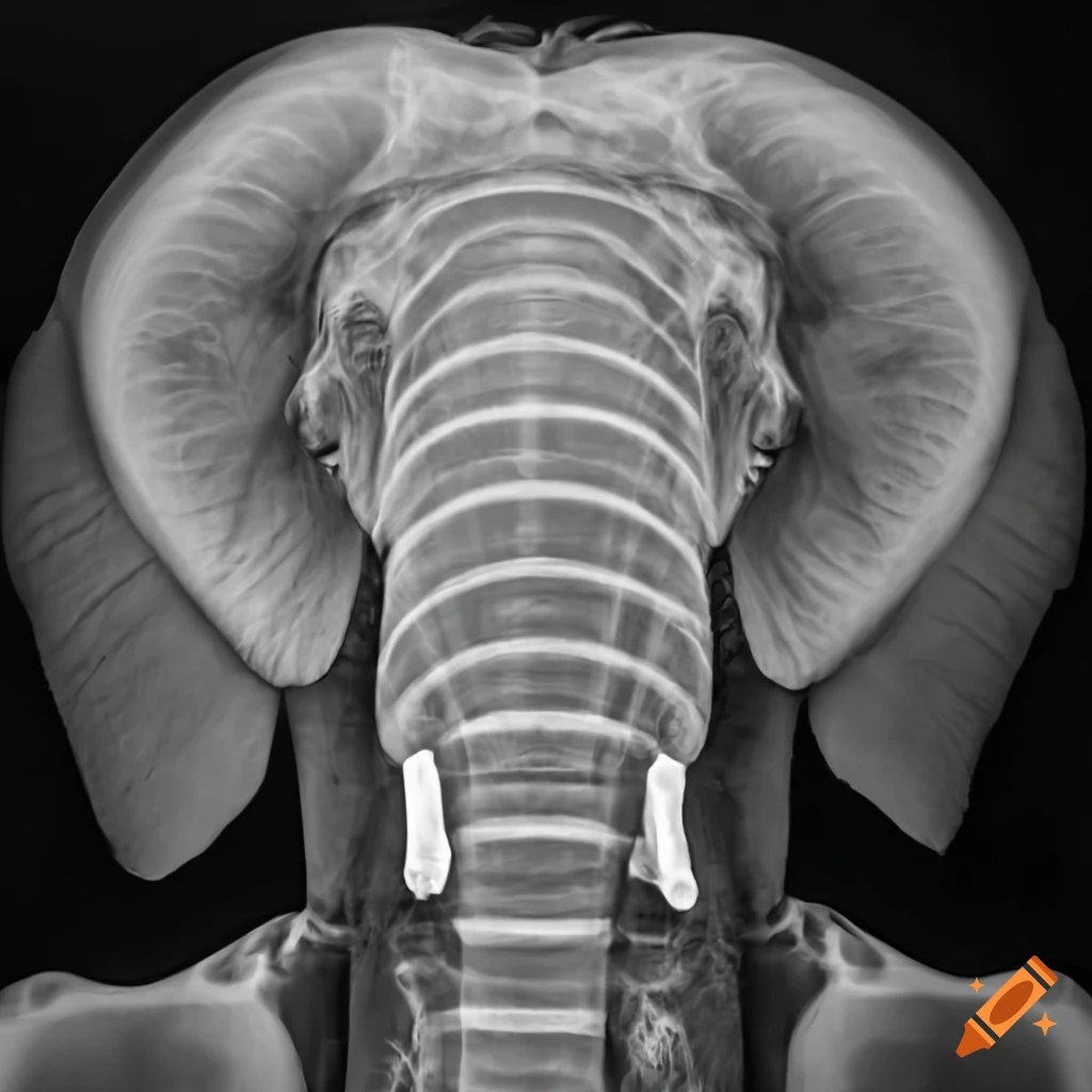 Xray of an elephant's head on Craiyon