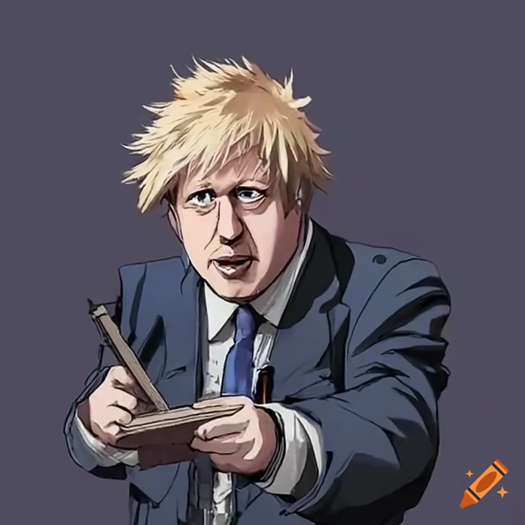 Satirical image of boris johnson in police gear with a union jack