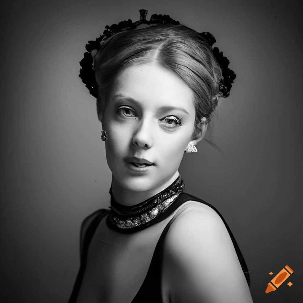 Black and white portrait in victorian style on Craiyon