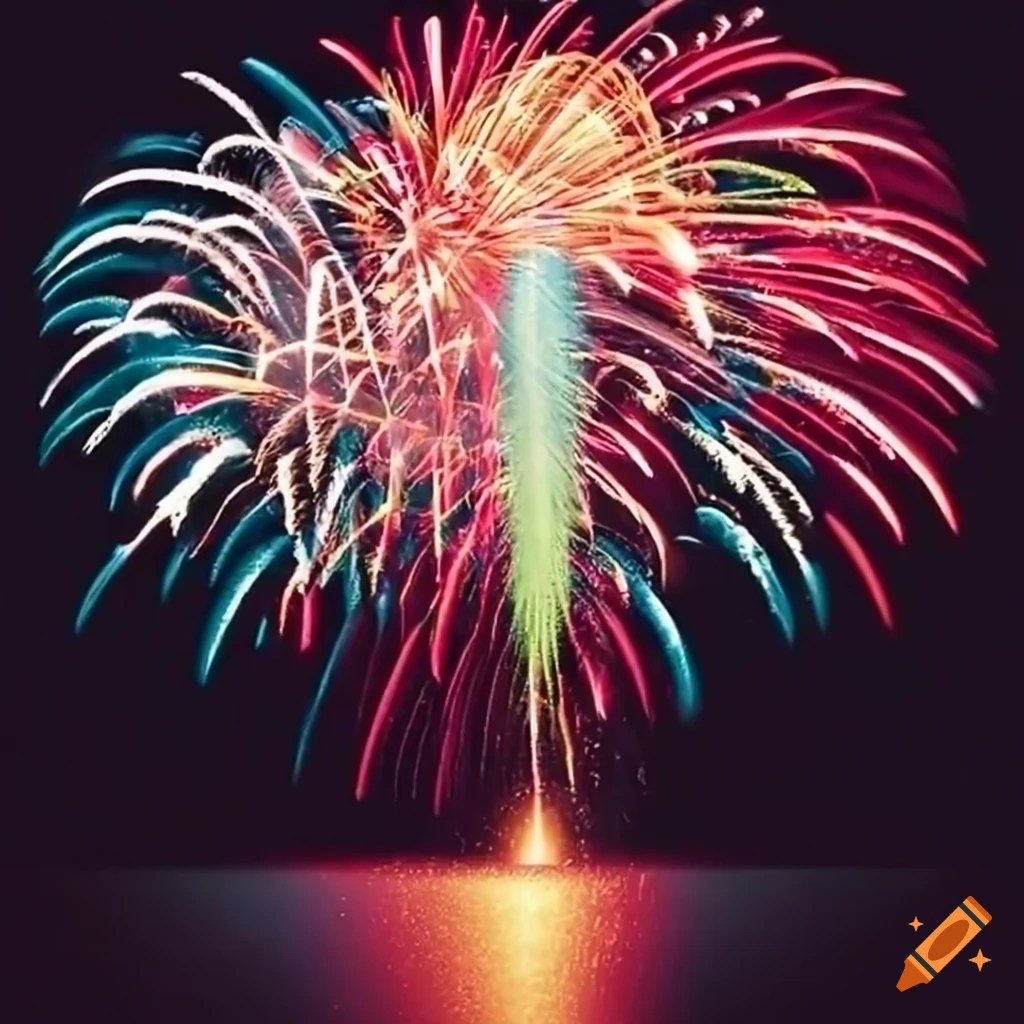Colorful fireworks lighting up the sky on Craiyon