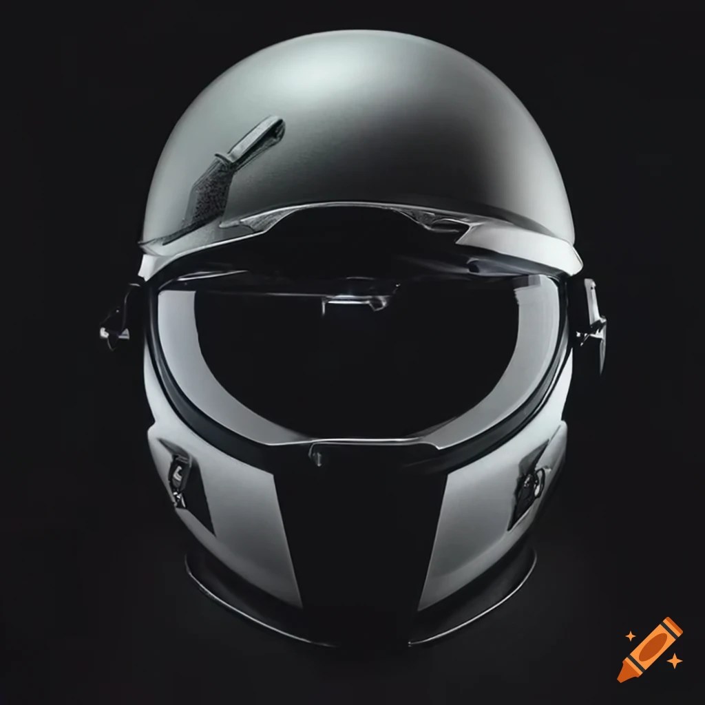 Modern sporty bulletproof helmet with heads up display on Craiyon