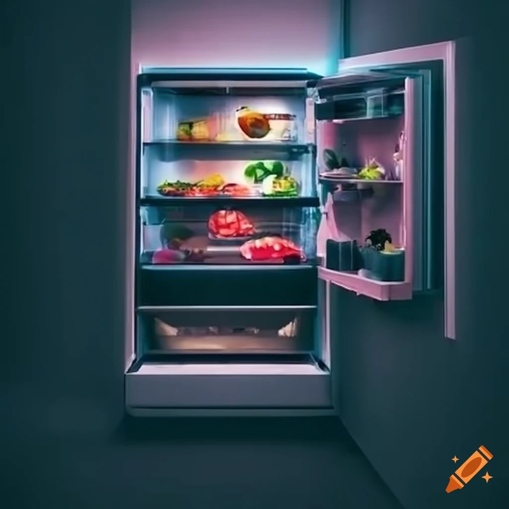 Couch with builtin fridge on Craiyon