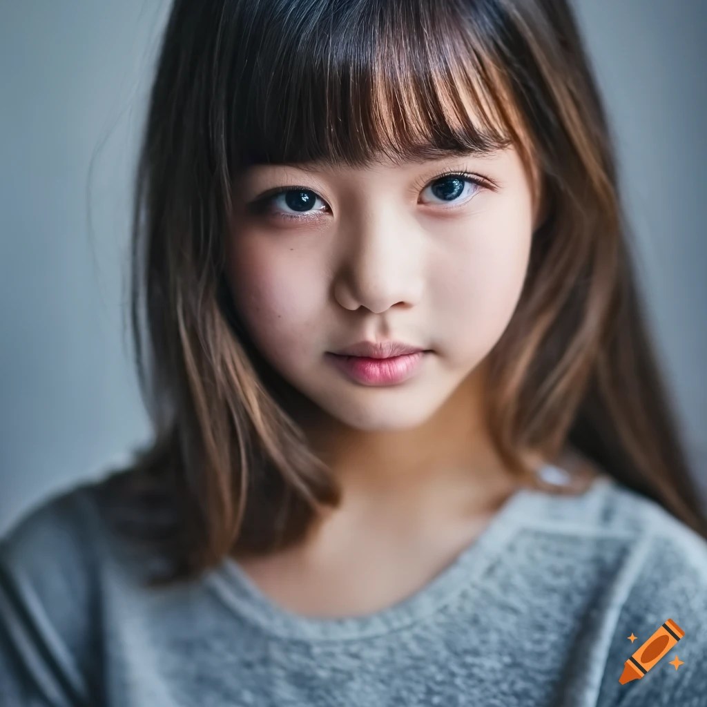 Portrait of a stunning 12yearold actress with japaneseamerican