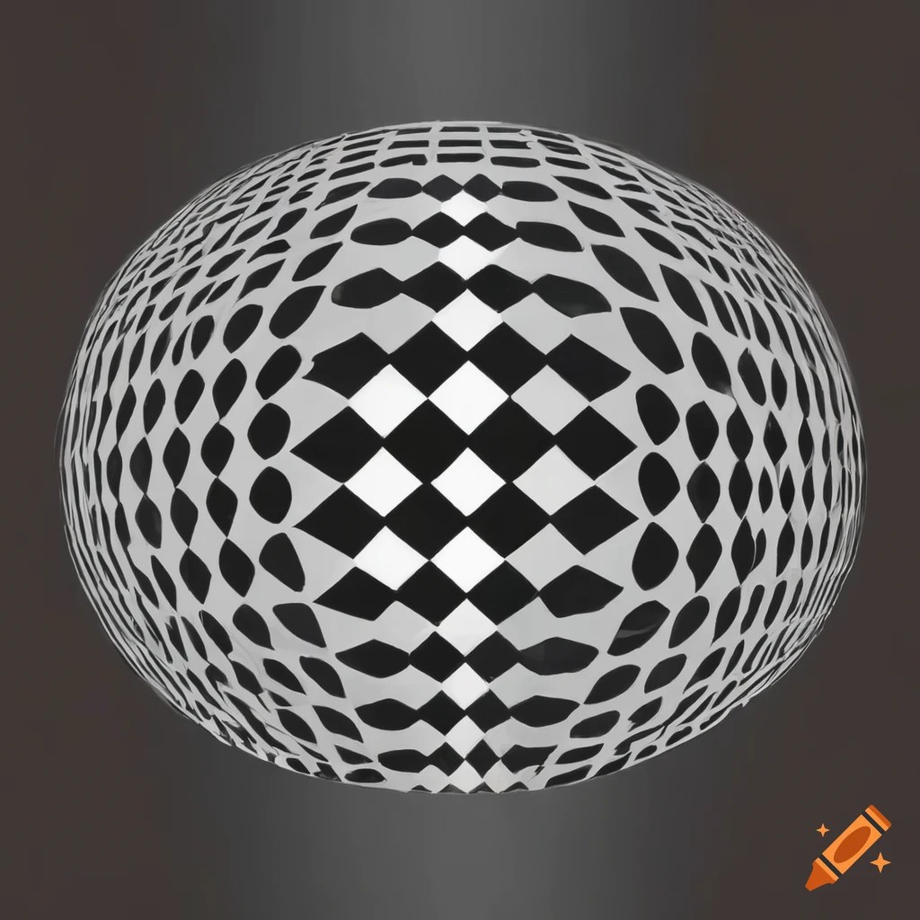 Abstract black and white optical illusion art by victor vasarely