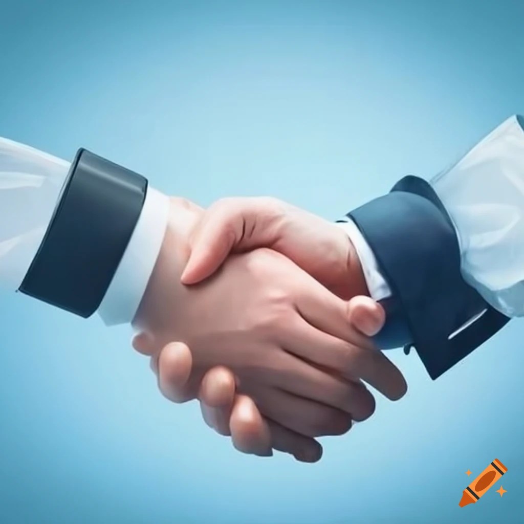 Successful negotiator closing a business deal on Craiyon