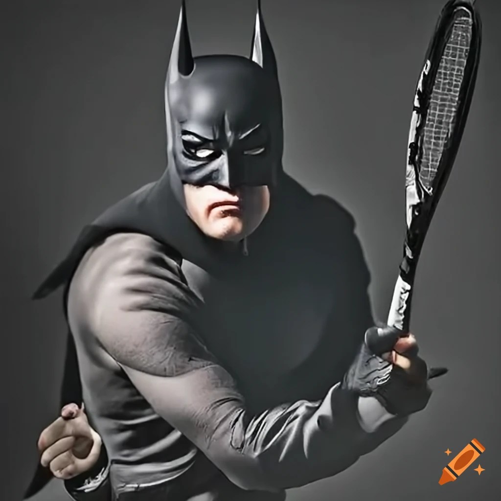 Batman playing tennis on Craiyon