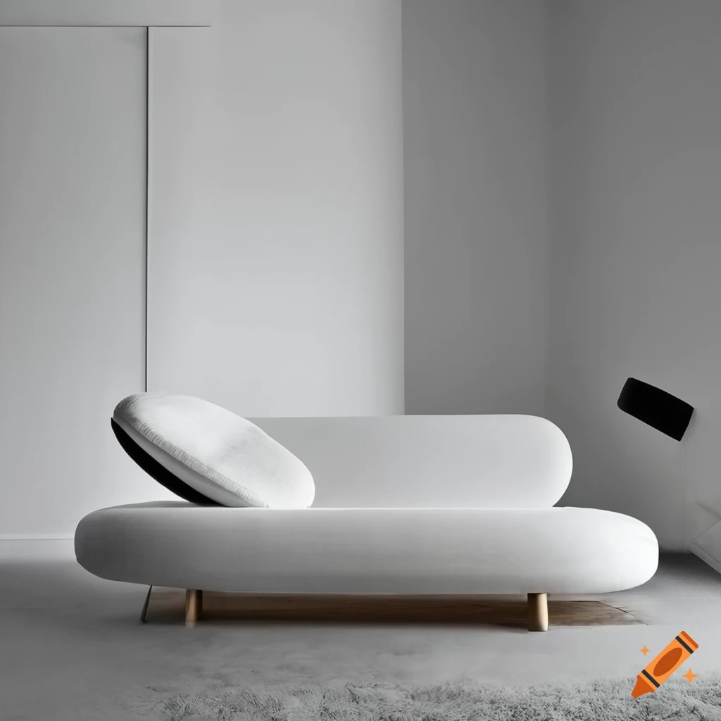 Minimalist white chaise lounge in a nordicinspired apartment on Craiyon