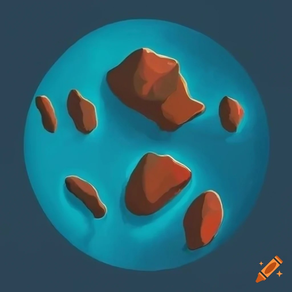 Minimalistic cartoon painting of an archipelago map on Craiyon