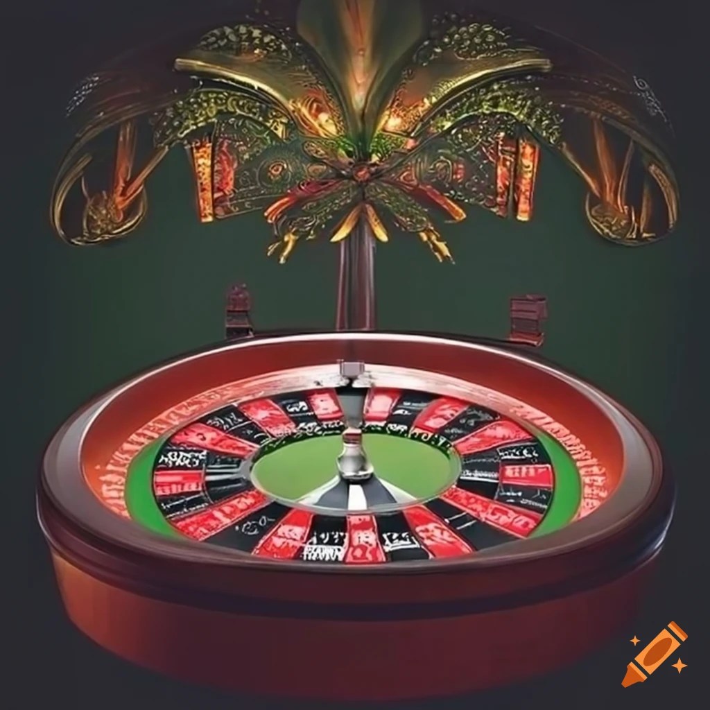 Luxurious casino with roulette tables on Craiyon