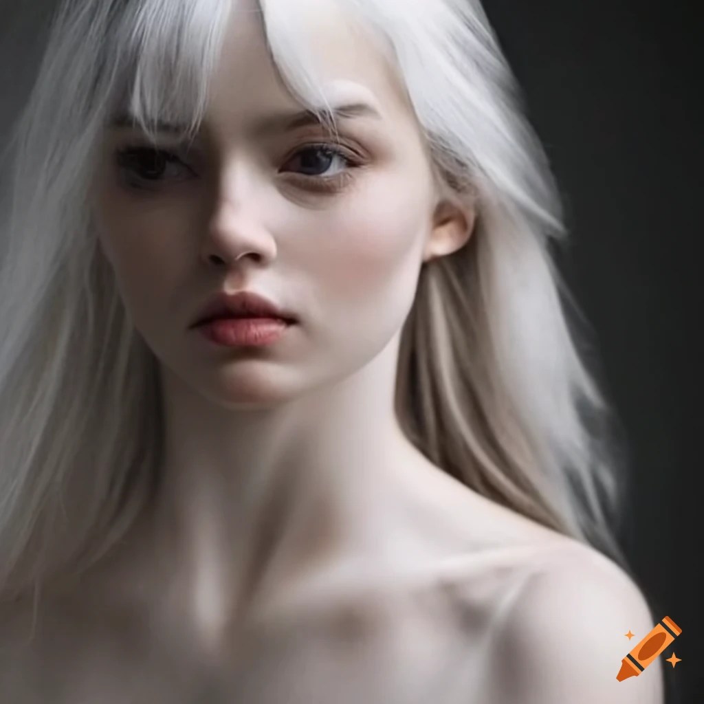 Fashionable whitehaired french girl on Craiyon