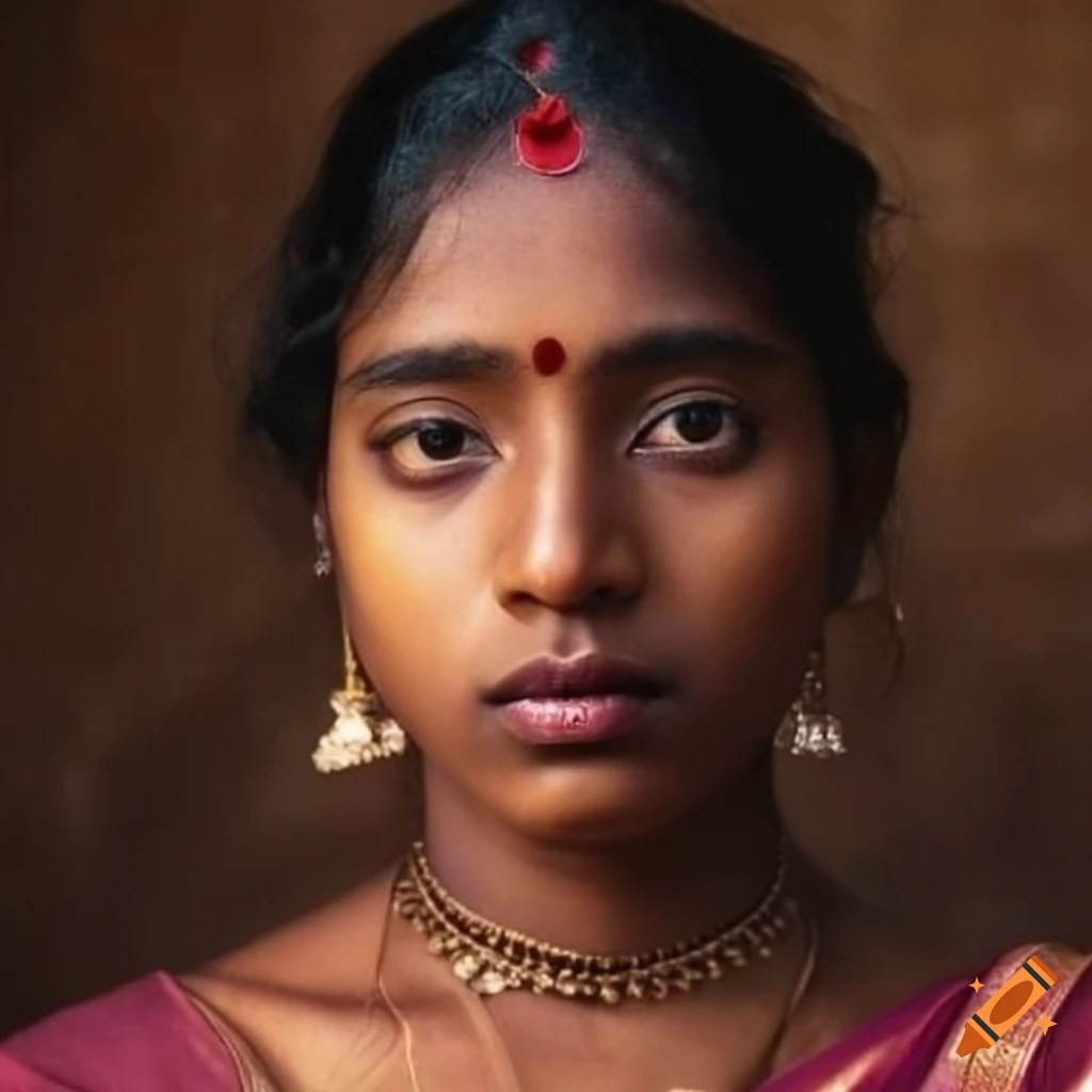 Portrait of a tamil girl on Craiyon