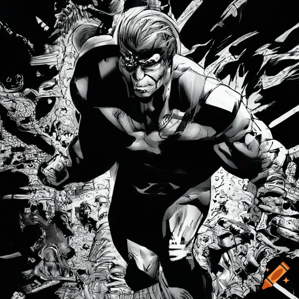Epic black and white comic book cover featuring beyond atom and homelander