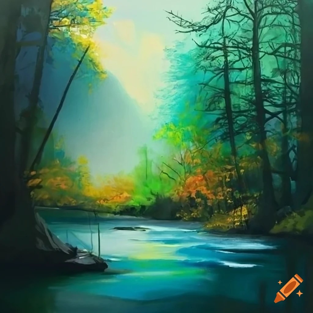 Painting of nature scenery on Craiyon