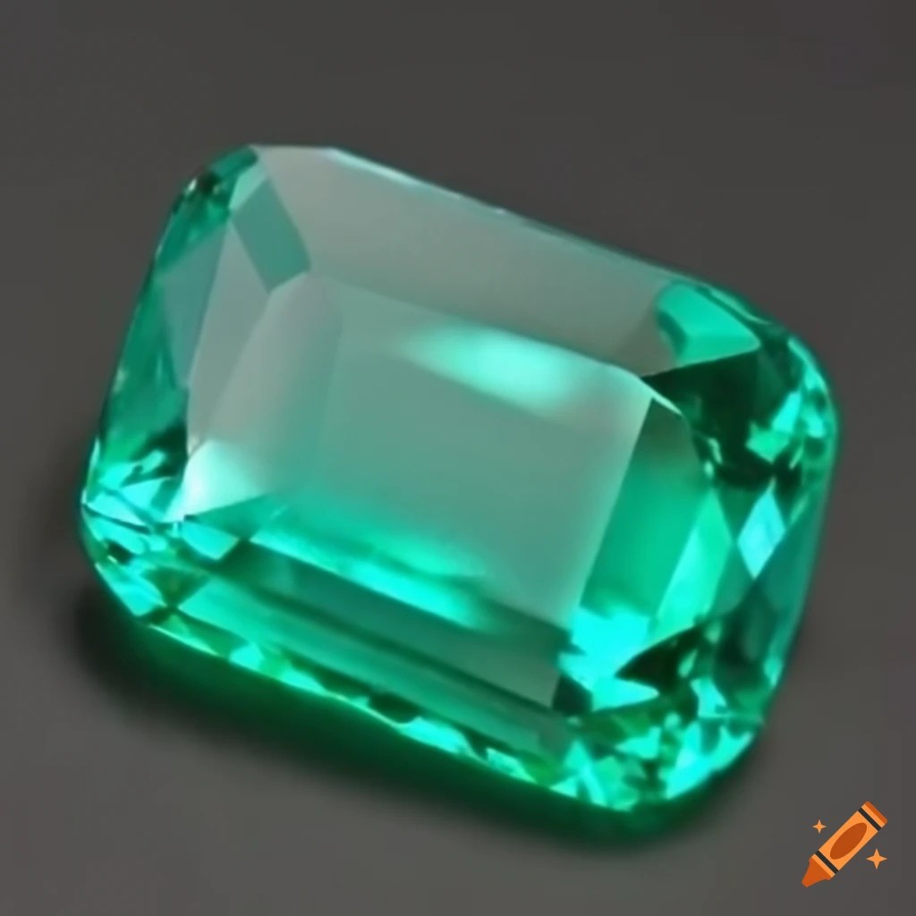 Bluish green emerald gemstone on Craiyon