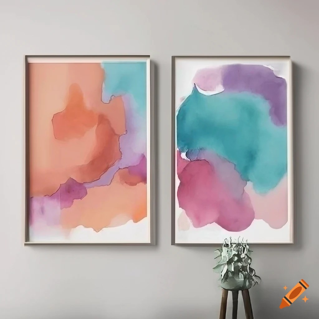 Set of abstract office wall art prints