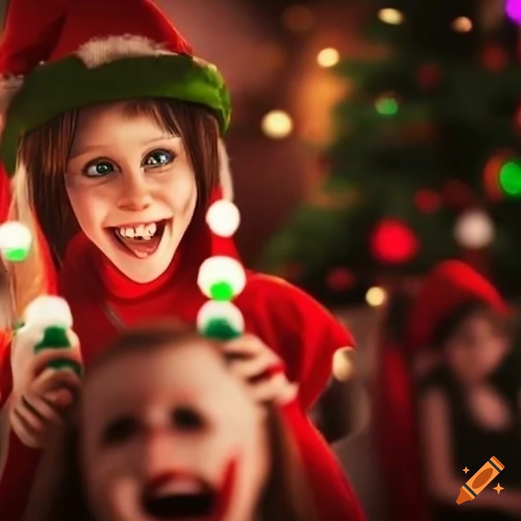 Festive christmas party with eccentric elves