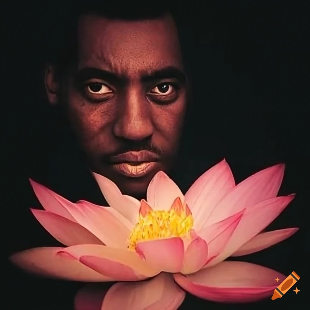Otis redding with a lotus flower on Craiyon