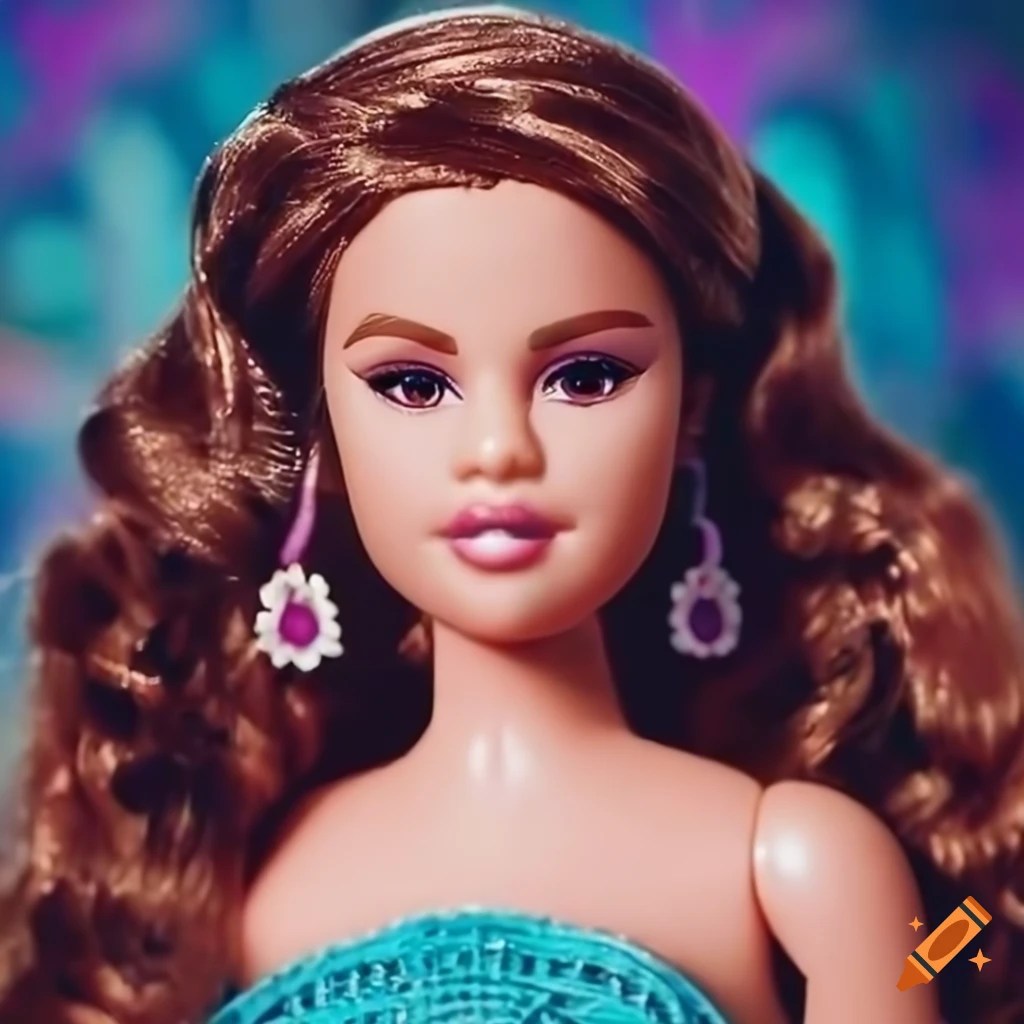 Selena gomez as a high quality barbie doll in 8k resolution on Craiyon