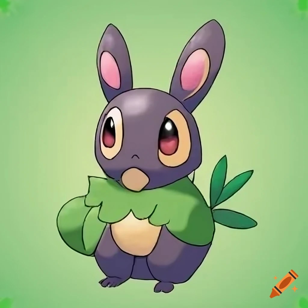 Grass type starter pokémon resembling a rabbit with a spout on head and