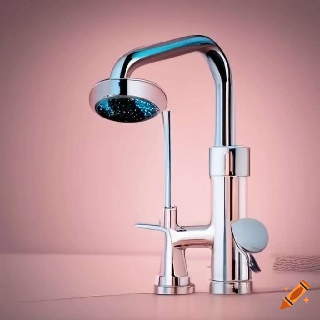 Faucet mixer in a shower for hot and cold water on Craiyon