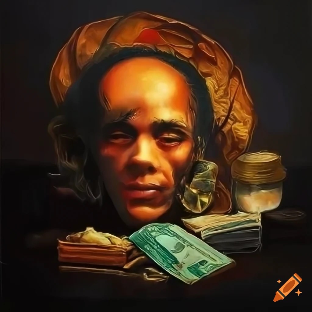 Artistic portrayal of a money laundering world scene on Craiyon