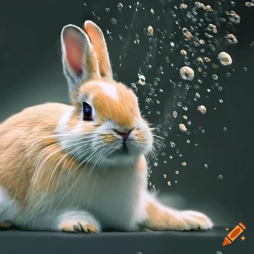 Bunny taking a shower on Craiyon