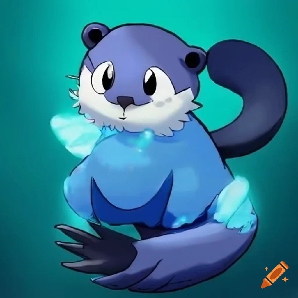 Blue ice otter pokemon waterice starter on Craiyon