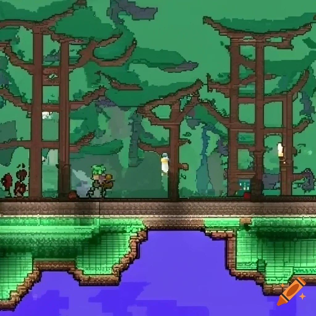 Furry forest biome in the game terraria on Craiyon