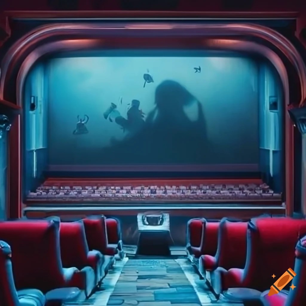 Movie theater screening weird dreams on Craiyon