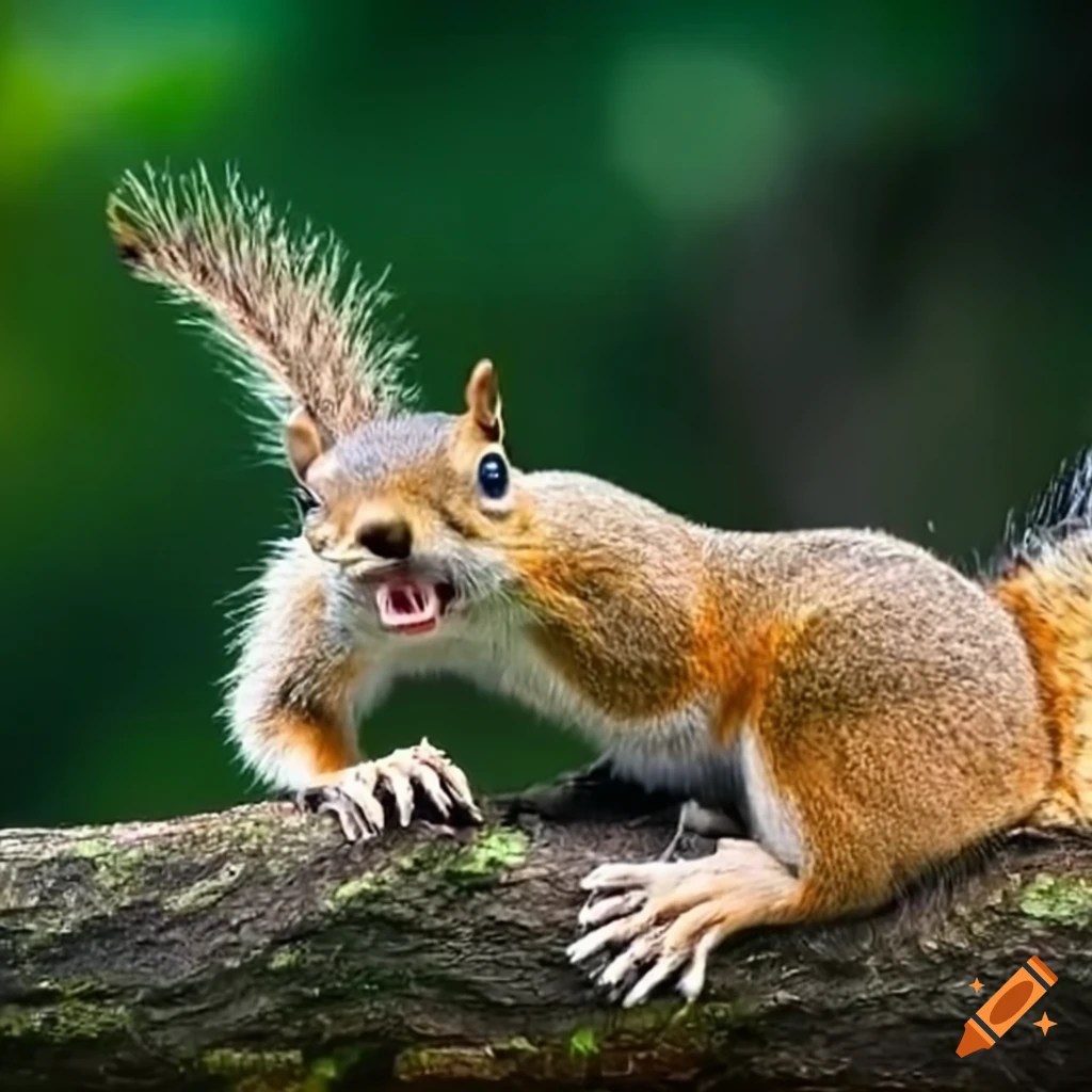 Squirrel with aquatic adaptations on Craiyon