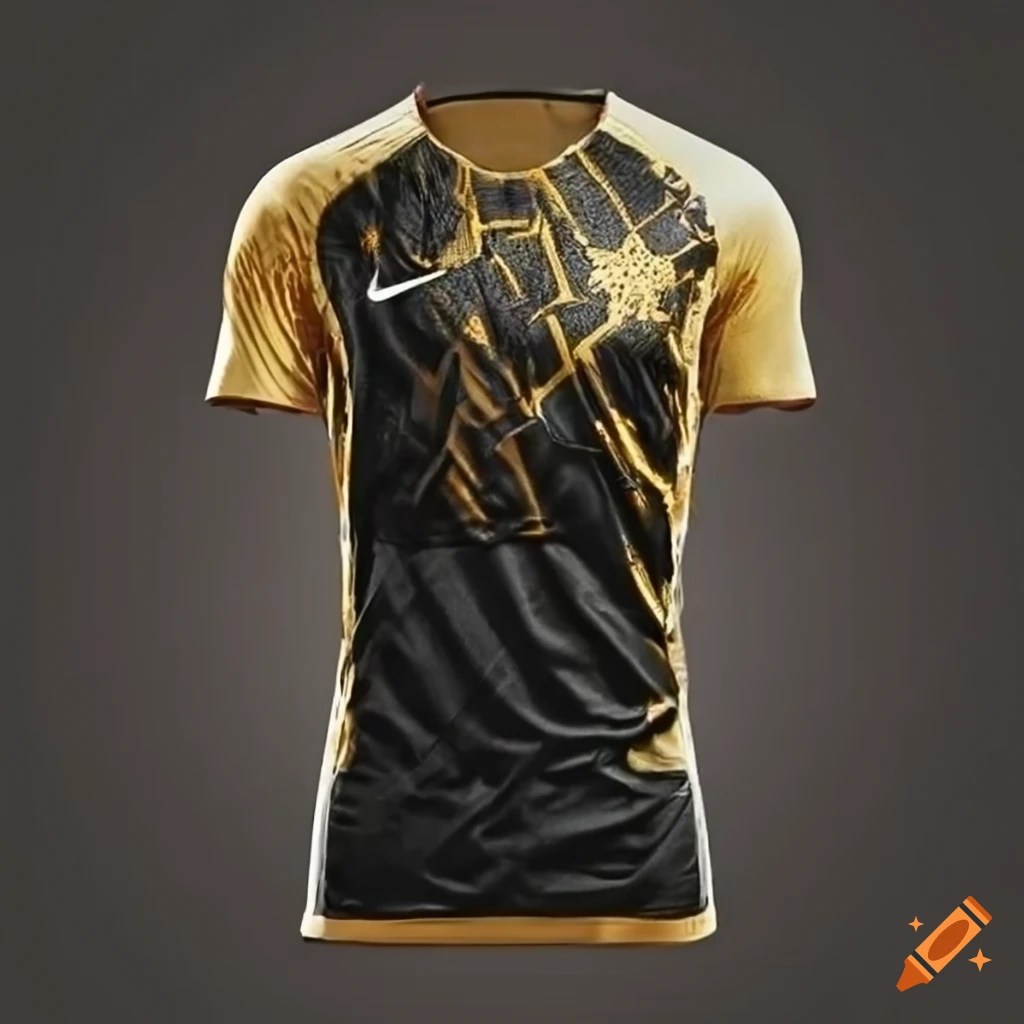 Black and gold soccer jersey on Craiyon