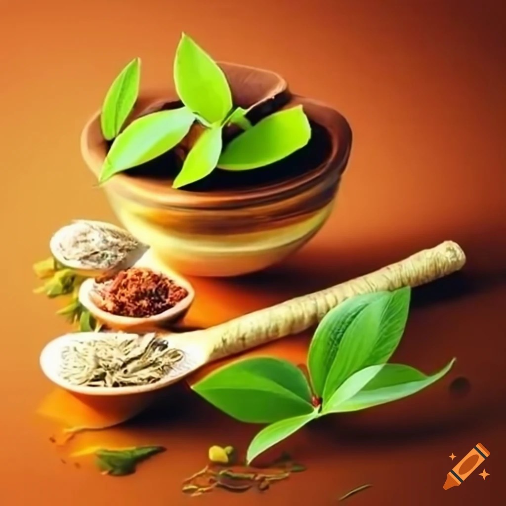 Ayurveda herbal medicine on Craiyon