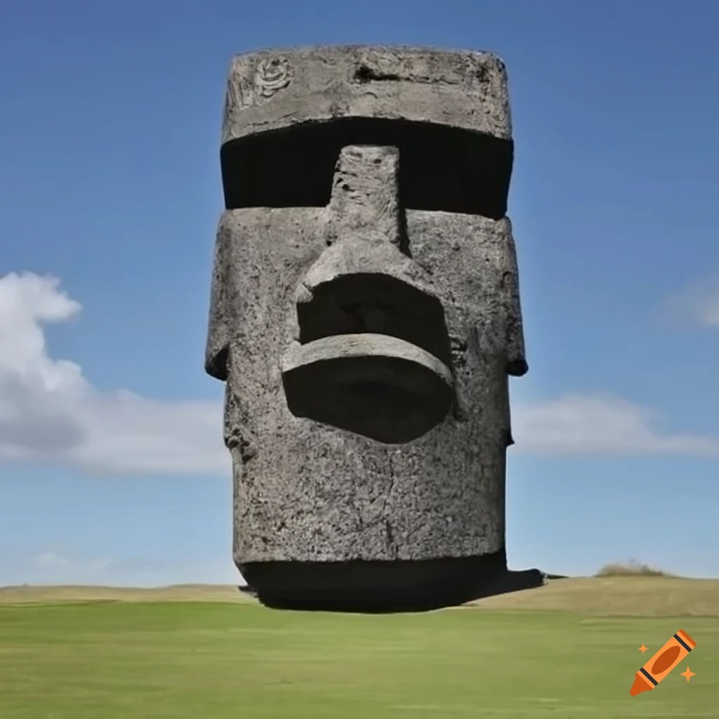 Moai statue with distinctive features on Craiyon