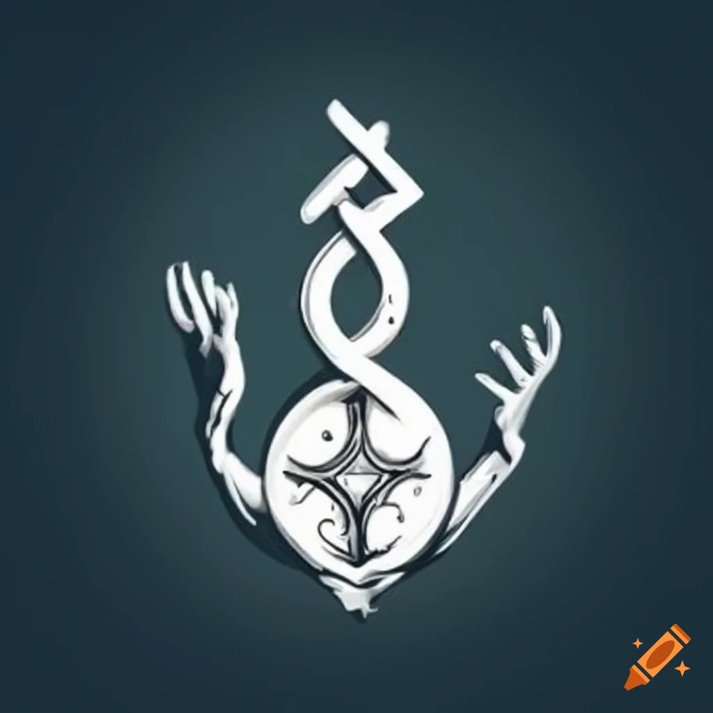 Harry potter house style emblem with two hands raised to the sky