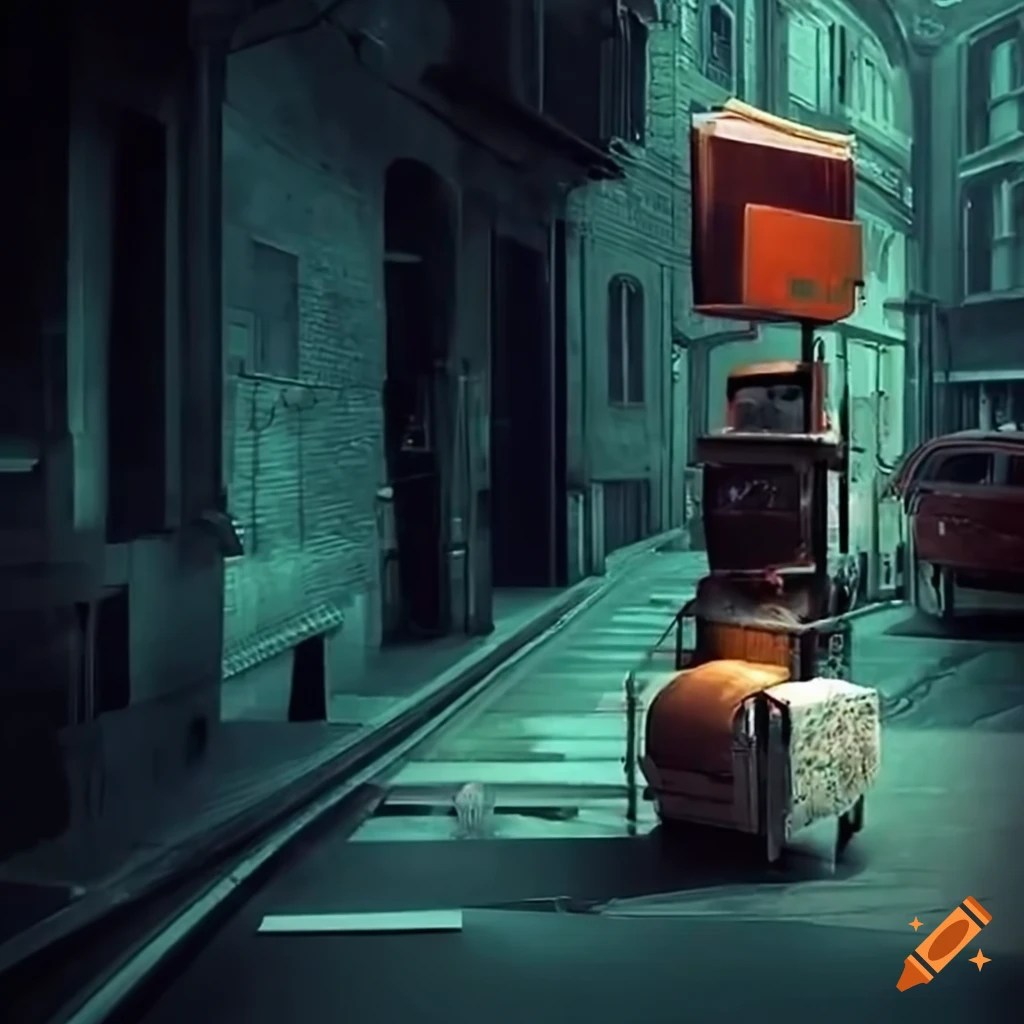 Realistic flying toasters like screensaver on surreal street on Craiyon